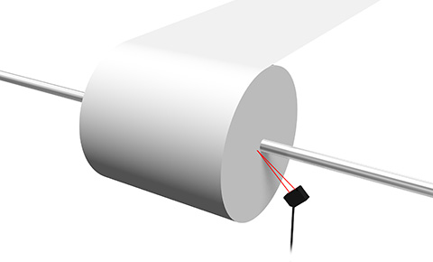 Detecting amount of paper material remaining on roll