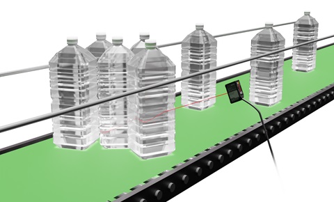Detecting plastic bottle stuck on the conveyor