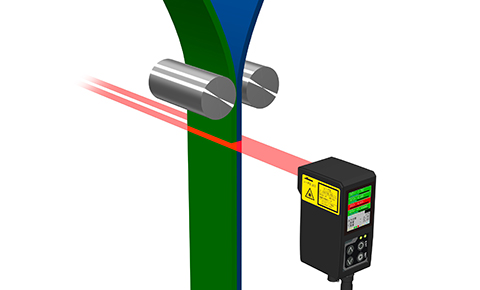 Measuring deviation of two belts pasted
