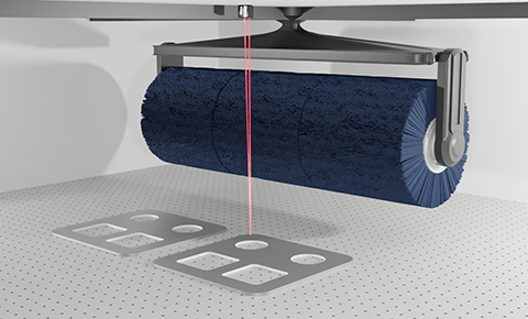 Measuring object height for deburring machines