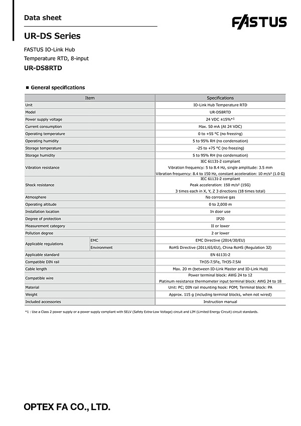UR-DS8RTD / Datasheet EN (PDF)